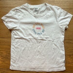 Vans White Tee with Colorful Logo
